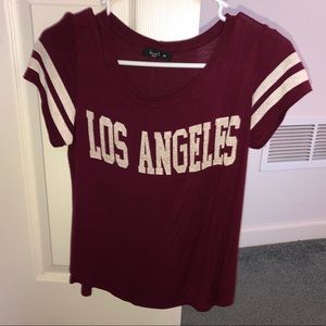 Maroon Los Angeles low neck shirt